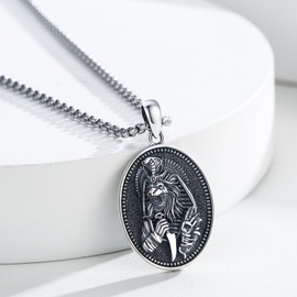 YueYuan Ankh Necklace Men Women Sterling Silver 925 Ankh Pendant Egyptian Jewellery Amulet Necklace