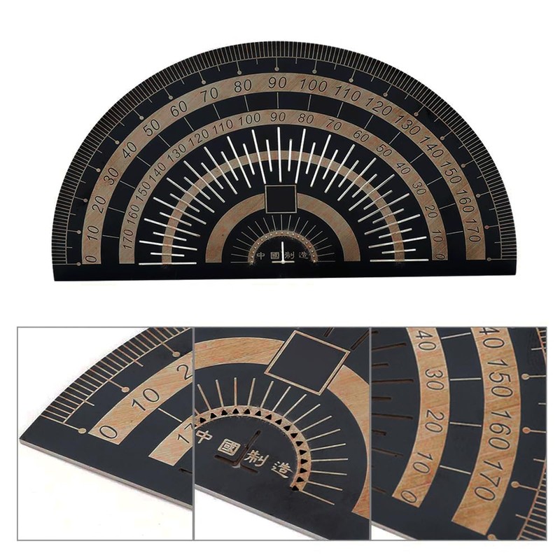 Tiardey Protractor, Precision Marking Tool, Stainless Steel Angle Measuring Protractor,