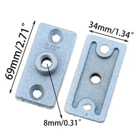 DGZZI 4PCS Blue White Zinc Plated 3/8 Inch Three Holes Connectors Ceiling Flange Hanger Metal Hardware Fittings for Architectural Suspended Ceilings Pipe Connection Work DIY Decoration