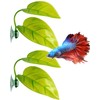 Qiifaiikooii 2 Pack Betta Fish Tank Decorations Aquarium Decor,Betta Fish Leaf Hammock,Beta Fish Toy for Resting Hiding Playing Breeding