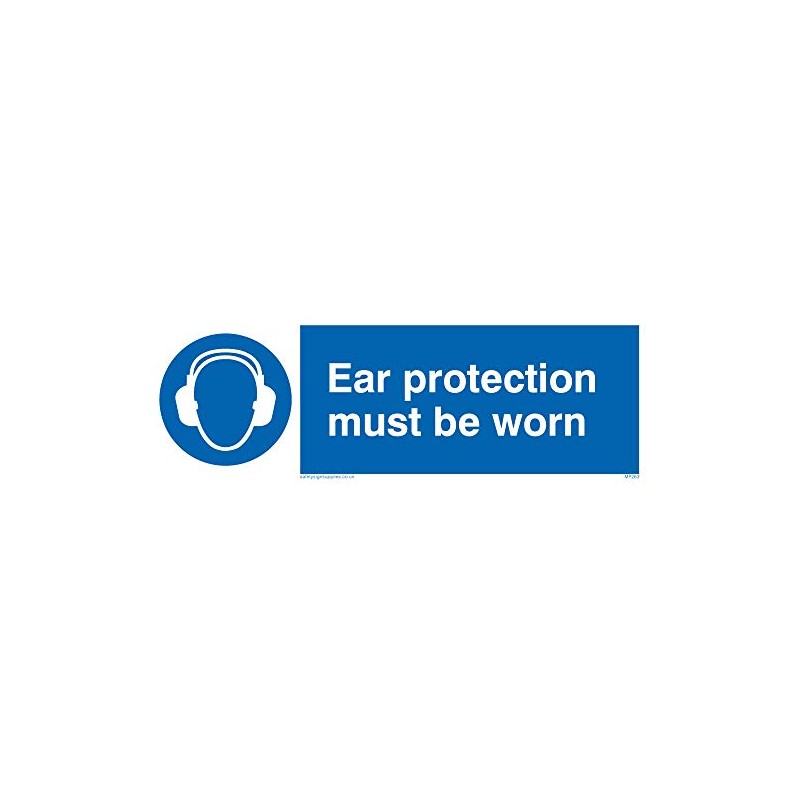 Viking Signs MP263-L15-V "Ear Protection Must Be Worn" Sign, Vinyl,