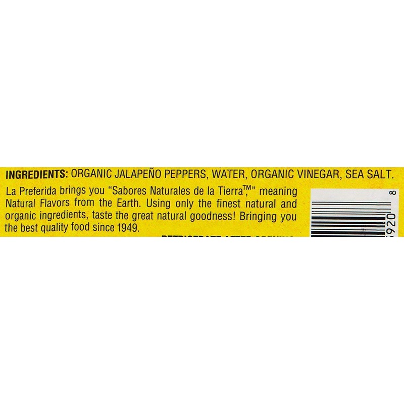 La Preferida Organic Jalapeno Nacho Slices, Hot, 11.5 Ounce (Pack