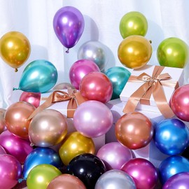 Colorful Party Balloons 100pcs 5inch Chrome Metallic Helium Balloons for Birthday Party Decoration and Garland Arch Decoration Wedding Birthday Christmas Party