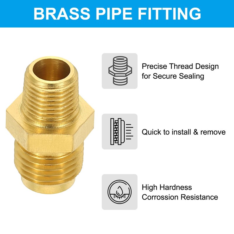PATIKIL 1/8" Male NPT x 5/16" Male Flare Thread Flare