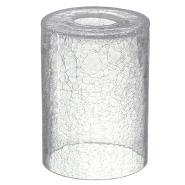 Pure Transparent Glass Lamp Shade Replacement Only, Cylinder Cracked 1-5/8 Inch Fitter, 4"D x 4"W x 5.5"H Lampshade Globe Cover for Table Lamp, Ceiling Fixture Chandelier Pendant Light Wall Sconce
