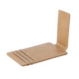 Funky Junque Men's Genuine Leather Slim Minimalist Front Pocket Magnetic Money Clip Wallet and Card Holder with RFID Blocking, Beige