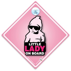 Little Lady on Board Car Sign, Little Lady On Board Sign, Baby On Board Sign, Baby On Board Car Sign, Grandchild On Board Sign, Baby Car Sign, 14 cm x 14cm