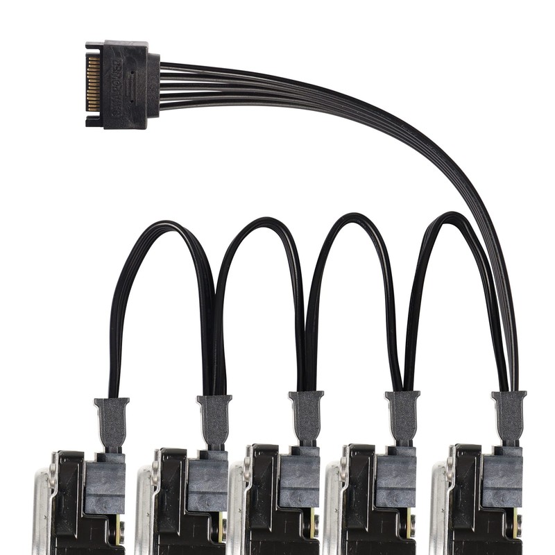 Sinloon 15 Pin SATA Splitter Adapter Cable 15 Pin SATA