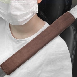 BLAKAYA 2PCS Suede Universal Car Seat Belt Shoulder Protector Pad,Handbags, Backpacks, Child Straps Protect Your Shoulders and Neck for Adults and Children 11.8in Brown