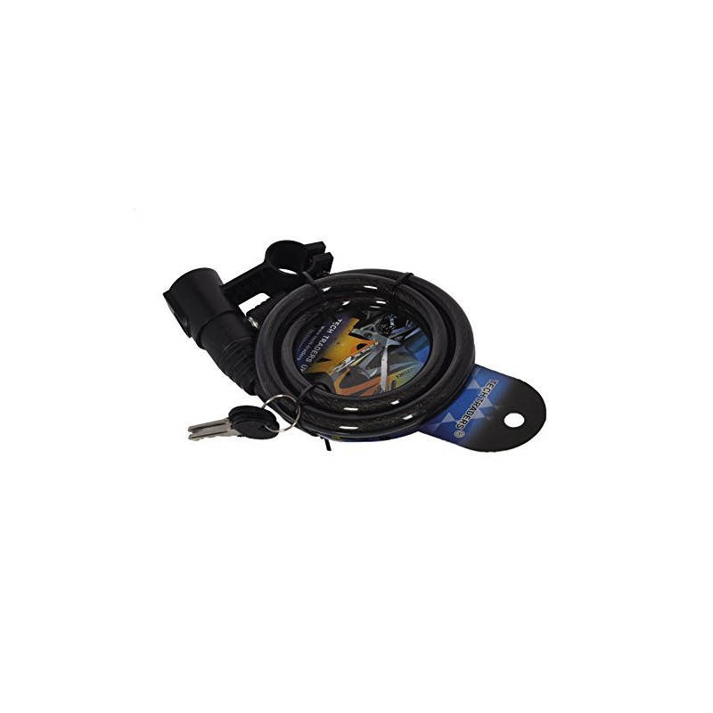 Cable Bike Lock with Bracket Keyed 120cm x 1200mm Bikes