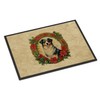 Caroline's Treasures DAC2309MAT Australian Shepherd Christmas Flowers Doormat Front Door