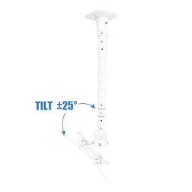 DYNAVISTA Full Motion Universal Ceiling Projector Mount Bracket with Adjustable Height and Extendable Arms Rotating Swivel Mount for Home and Office Projector (White)