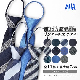 M.H.A.style 30632 Men's Necktie, One Touch (Easy Installation), Striped, Dots, Polka Dots, Adults, One-Touch Necktie, 30632-D