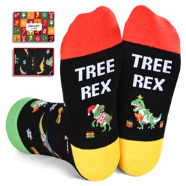 Christmas Gifts Stocking Socks for Boys Girls - Secret Santa Socks Xmas Stocking Stuffers, Treerex Socks for Kids 10-12 Years Old