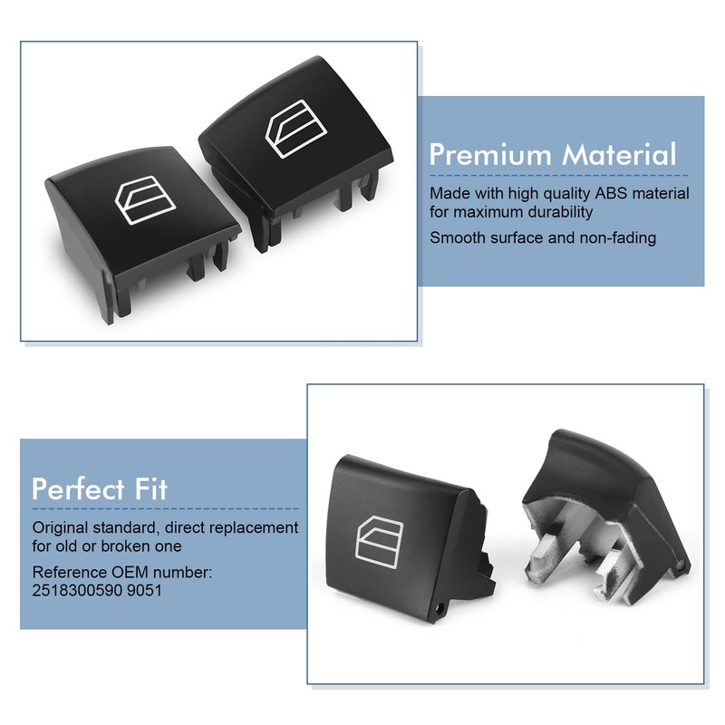 Pack of 2 Replacement Cover Left Window Regulator Button Replacement