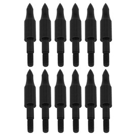 RLECS 12PCS 48x8mm Black Carbon Steel Archery Tip 150 Grain Tip Arrowhead Jacket Arrowhead Archery Accessory for Field Target Practice Shooting Hunting