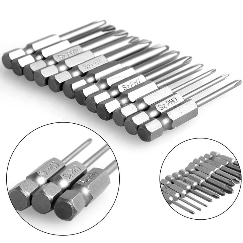 Bestgle 12 Cross Axis Phillips Screwdriver Bit, 6.35 Bit, 1