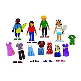 Excellerations Magnetic Dressing 8.5" inch Dolls, 80 Pieces, Social Emotional Learning, Preschool, Educational Toy, Kids Toys (Item # MAGDRESS)