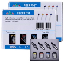 VTZAQZSS-Poste Dental de fibra de vidrio con fresas dentales，poste para endodoncia de 1,2/1,4/1,6/1,8mm (fibra 65%)