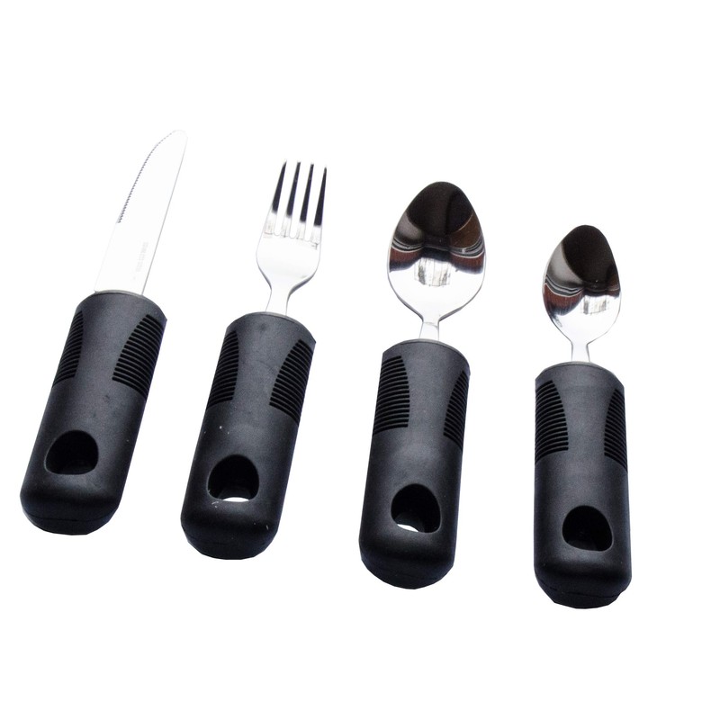 Cutlery Set Easy Grip, 4 Piece. Chunky Handles, Ideal Eating