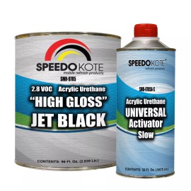 Speedokote High Gloss Jet Black 2K Acrylic Urethane, 3:1 Gallon Kit w/Activator, SMR-9705-S