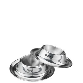 GEFU OVO Egg Cups - Set of 2 Stainless Steel Egg Holders | Stackable, Dishwasher Safe & With Spoon Rest | Perfect for Breakfast & Brunch