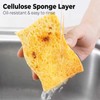ERGONOW Non-Scratch 3-Layer Scrub Sponges, Kitchen Sponges for Dishes, Dual-Sided