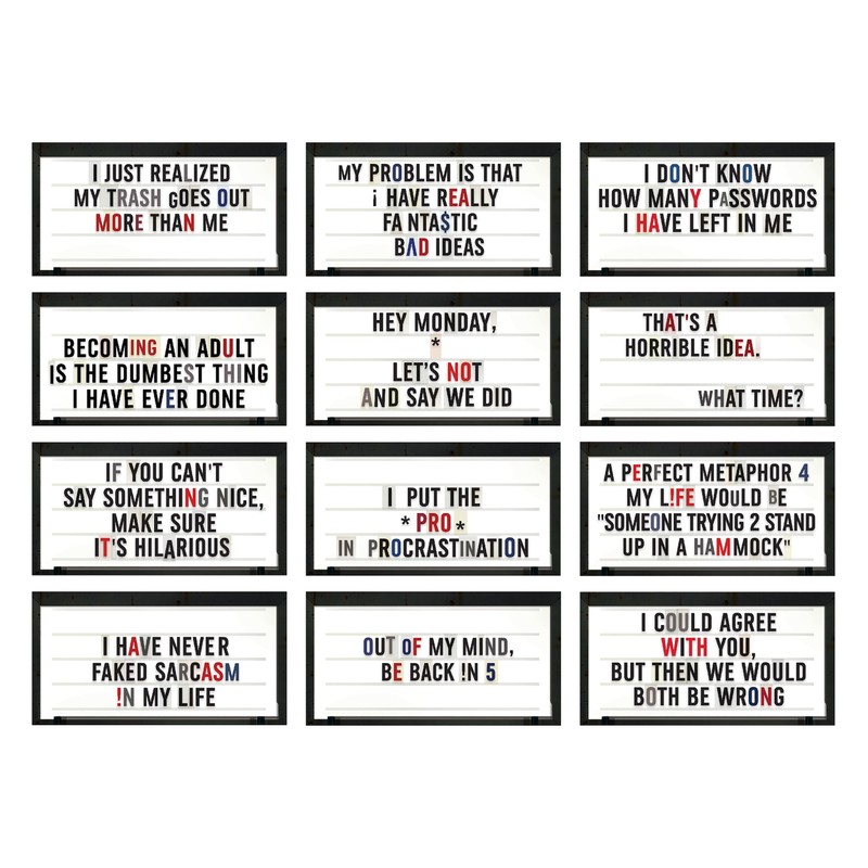 Genuine Fred Daily Marquee Desktop Flipchart, 52 Witty Signs, Fun