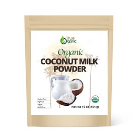 True Organic Ceylon Coconut Milk Powder, 1 Pound Bulk Bag, Certified Organic, USDA & Kosher Certified, Non-GMO, Organic Coconut Milk Powder, Pure Ceylon Premium Quality [ 16 ounces ]