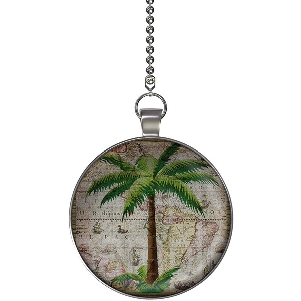 Gotham Decor Classic Palm Tree Ceiling Fan/Light Pull Pendant with Chain