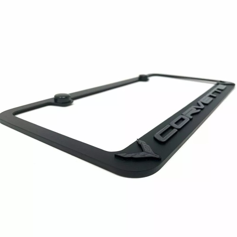 West Coast Corvette C8 Corvette License Plate Frame - Black