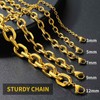 Rolo Link Chain Necklace Men 18K Gold Plated 7mm 18inch