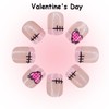 LBPEPAMZ 24Pcs Valentine Press on Nails Short Square Fake Nails