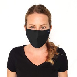 SwimCell Face Masks Washable UK Men Women and Kids. Adjustable Toggles and Nose Wire For Glasses Wearers. 3 Ply Cotton With Filter Pocket and 4 x PM2.5 Filters. 2 x Masks Reusable.