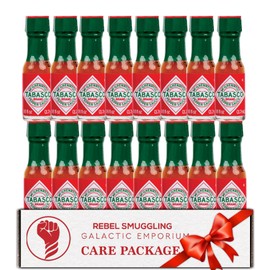 Mini Hot Sauce Bottles 16 Pack Care Package Gift Basket by Rebel Smuggling Galactic Emporium.