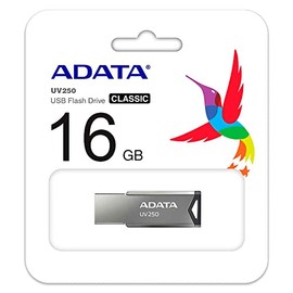 PSA Memoria USB 16 GB de Capacidad ADATA Modelo (UV250) Kit de 20 Unidades de Material metálico con Interfaz 2.0 Color Plateado COMPUTO Y PAPELERIA