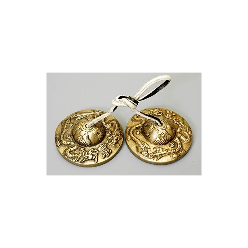 Song of India Brass Tibetan Cymbals Dragon