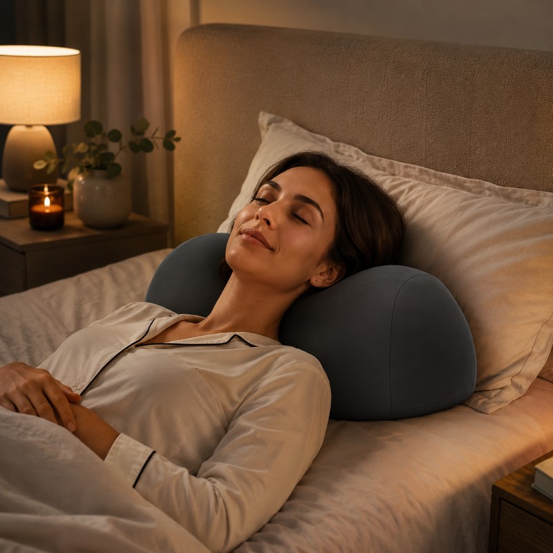 Contoured Cervical Pillow for Comfortable Sleep – Supportive Adult Bed