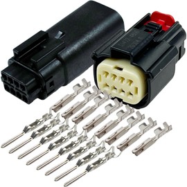 8-PIN MX150 Black Sealed 22.0A Male n Female Harley Waterproof, Sealed Kit, MX150 w/CPA