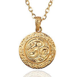 [Cisst liber] Hawaiian Jewelry Necklace, Men's, Women's, Coin, Medal, Coin Necklace, 0.8 inches (20 mm), Pendant, Brand, Rust Free, Surgical Stainless Steel, Hypoallergenic, Silver, Gold, 17.7 - 19.7