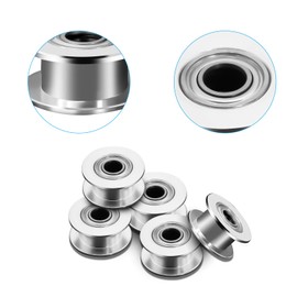 AYWHP 2GT Synchronous Pulley H-type Idler Pulley 2GT Pulley 20 Toothless 5mm Opening 6mm Wide Tooth Plate Aluminum 3D Printer Accessories