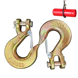 YZTONGPAO Golden Jaw Slide Tow Hook,Heavy Duty Zinc-Plated Grab Hook for Chain,Wire Rope,Towing & Rigging 3T Capacity,Anti-Slip Latch,70 Forged Alloy Steel Industrial Grade Pulling Hook (3/8)