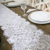 Embroidered and Durable White Lace Table Runner-Feminen 12''x120'' with Floral