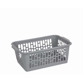 Rectangular Plastic Storage Basket, Medium Handy Basket | Multiple Colour Storage Basket, Organizing Bins for Kitchen Storage, Bathroom, Shelves, Cupboard, Office, School and Home (COOL GREY)