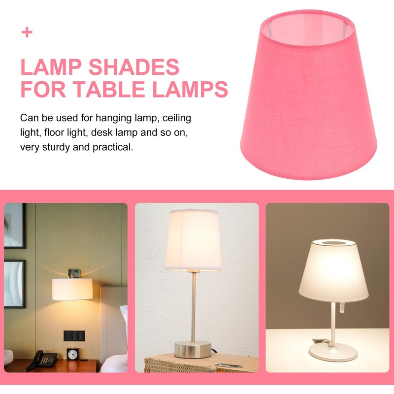 HEMOTON Lamp Shades Ceiling Table Lamp Shade Pink Cloth Ceiling