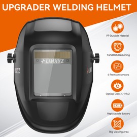 Welding Helmet Auto Darkening,Large Viewing 3.94 * 3.15" True Color Welding Hood With 4 Arc Sensors Solar Powered,Wide Shade 5-9/9-13 for TIG, MIG, MAG With Welding gloves (L-001)