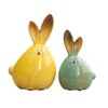 TOYANDONA 2pcs Easter Bunny Rabbit Figurines Ceramic Rabbit Statues Car