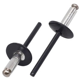 SKIR'CO Pack of 100 Large Flange Aluminium Blind Rivets 4.8 x 16 mm Stainless Steel Mandrel RAL 7016 Anthracite Grey