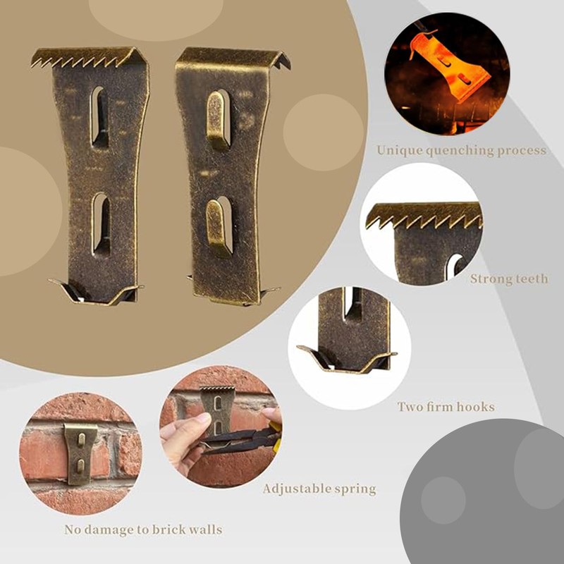 Hysgscwd 10 Brick Hook Clips, Stainless Steel Brick Clips for