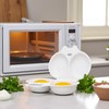 1Pc White Egg Poacher, Microwave Egg Boiler Poacher, 2 Cavity